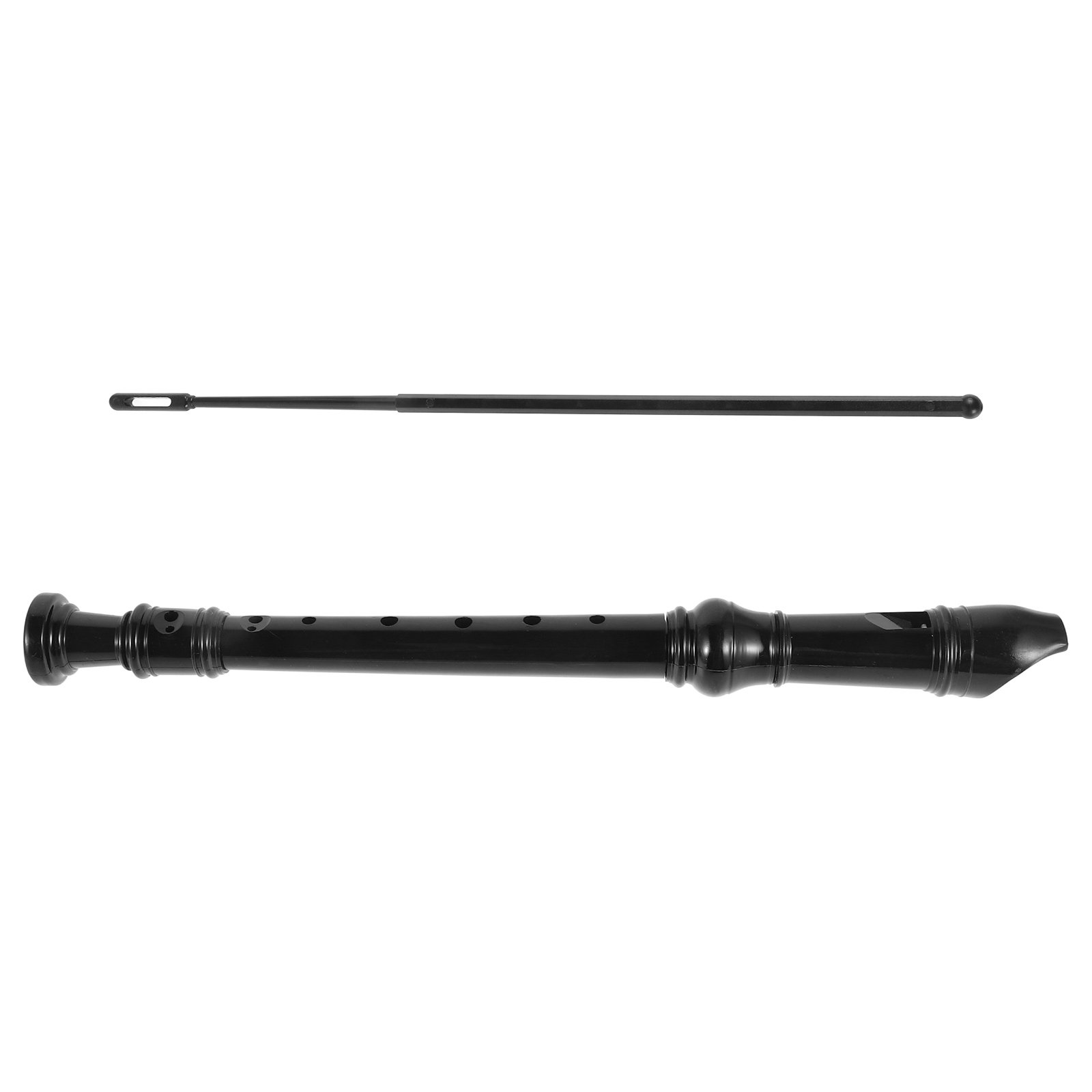 Soprano Recorder Plastic - 8-gats, zwarte, transparante sopraanblokfluit van ABS-kunststof,