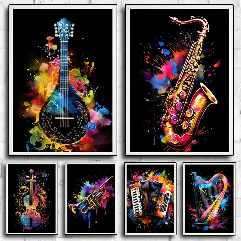 Picture Of Musical Instrument - Muziekinstrumenten: viool, harp, saxofoon, ukelele –
