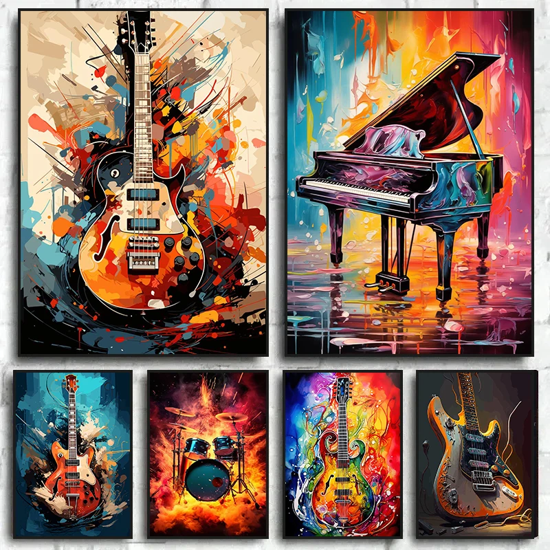 Abstracte kleurrijke kunst muz - Picture Of Musical Instrument recensie en prijs